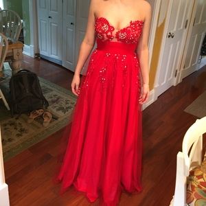 Gorgeous Custom Red Prom Dress